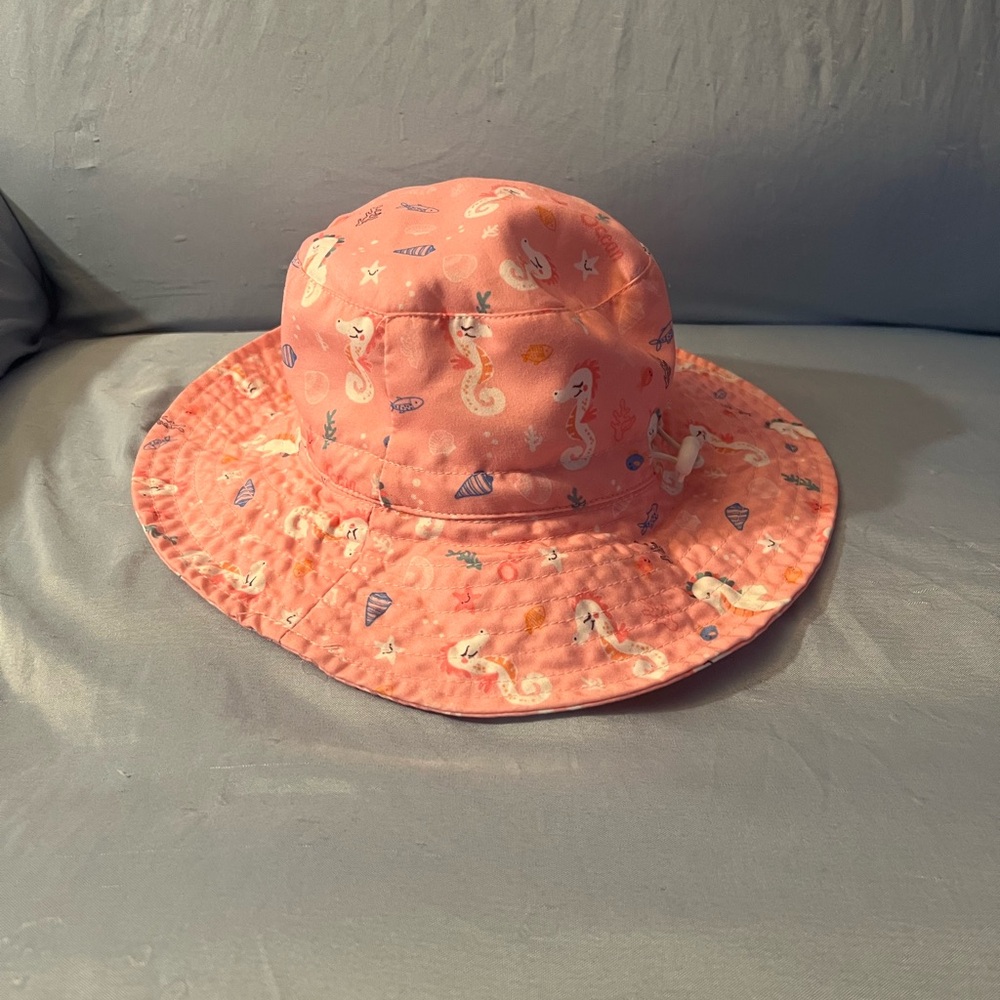 Pink Seahorse Kids Sun Hat